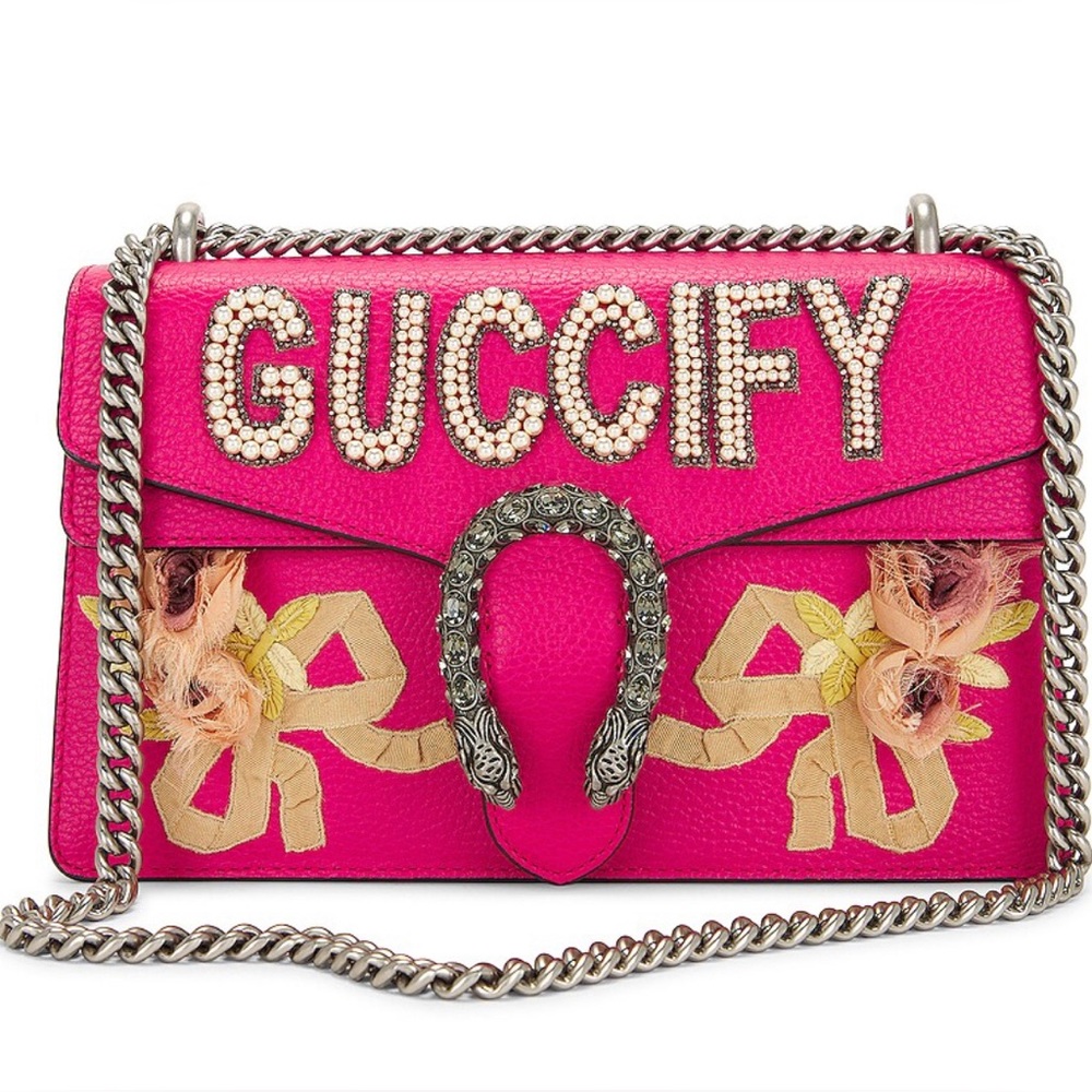 Gucci Guccify Pearl embroidered floral Pjnk dionysus Shoulder Bag